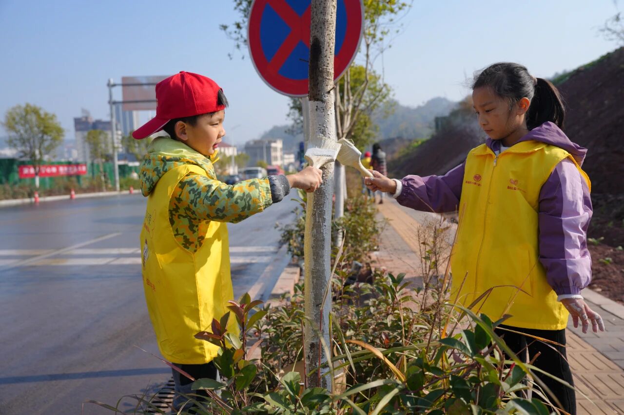 桑植县十帮一爱心协会“我为小树穿冬衣